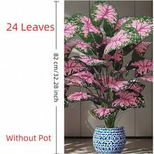 32 pulgadas Plantas artificiales grandes de color rosa, decoración de árbol de palma grande falso, plantas en maceta de hojas rosas, plantas tropicales altas realistas y perennes de plástico, planta de hierba Montella de aspecto muy natural, decoración de plantas artificiales falsas para el hogar, oficina, jardín, hotel, interior y exterior - Multicolor - Ver 13