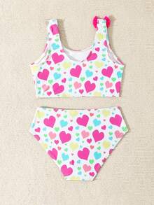 Fashionable Summer Two-Piece Swimsuit For Young Girls, Candy-Colored - Multicolor - View 2