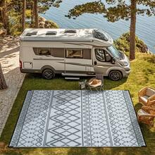 Outdoor Rug, Garden Rugs Outdoor Waterproof, Picnic Mat For Family Party, Gray Large Outdoor Rug, Camping Tent Carpet, Outdoor Mats For Front Door, Large Patio Rug, Outdoor Play Mat, Modern Large Area Rugs For RV, Backyard, Balcony, Outside Rug. - Moroccan Gray - View 2