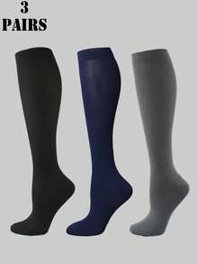 3Pairs Copper Compression Socks For Women And Men Circulation Support For Running, Nursing, Athletic, Fall - Multicolor - View 10