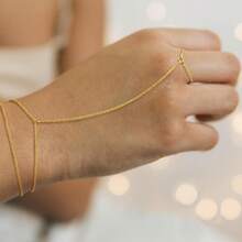 MBW Gold Bracelets Women, Dainty 14K Gold Plated Bracelet Stack Beaded Chain Bracelet Set Thin Small Cute Paperclip Bracelets Fashion Waterproof Jewelry Gold Accessories Women - HC GD2 - 查看 4