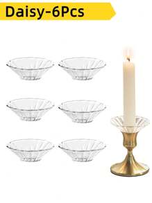 Tropfschutz für Kerzenhalter, klare Glas-Bobeches für Kerzenständer, runde Wachsfänger für Kerzen, gerade Kerzenhalter für Tisch-Mittelstücke, Hochzeiten, Kirchen, Zuhause