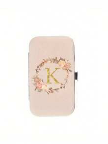 7件套指甲钳套装，金色花卉字母图案，含便携收纳盒，大容量指甲护理盒，不锈钢工具，超锋利防溅指甲钳套装，经典设计剪钳盒，适用于移动美容、旅行、外出、居家学习等场合。 - 米色 - 查看 10