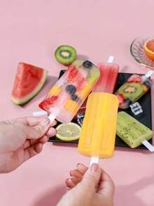 1 pieza Molde de cocina para RV con 4 paletas y tapa, molde infantil lindo de paletas y helado casero DIY, molde de helado de silicona (color aleatorio)