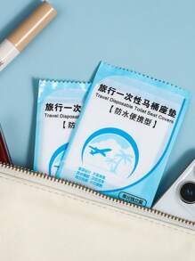 1/10/20/30/40/50 Pcs Disposable Toilet Seat, Toilet Cover, Thickened Plastic Waterproof Pad, Disposable Toilet Cover, Portable Toilet Cover, Adults And Toilet Training Travel Essential Accessories, Air Travel Camping Hotel Back To School Essential Accessories, Waterproof And Moistureproof Easy To Carry