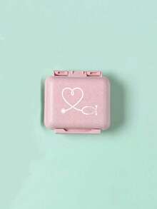6-Compartment Portable Mini Pill Box, Pink Color With "Medicine" Letter Print, Weekly Medication Organizer, Travel Pill Case, 6-Grid Compact Pill Box, Daily Vitamin Supplement Storage, Pocket/Wallet Size, Letter ID Tag Jewelry Box, Earrings, Rings Storage, Home & Travel Essential - Pink - View 16