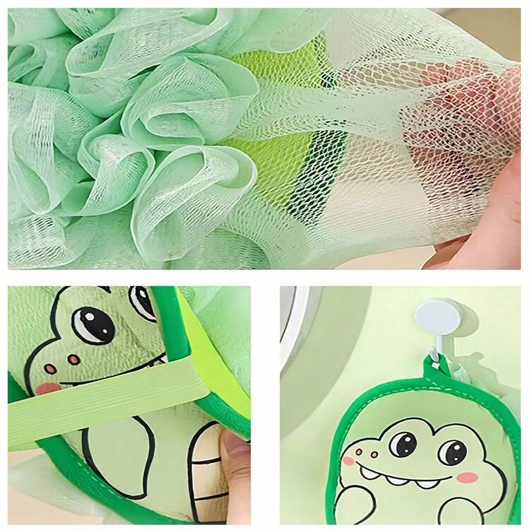 1 Pc Baby Bath Sponge, 2-In-1 Exfoliating Bath Flower And Bath Cloth, Non-Slip Baby Bath Set - Multicolor - View 7