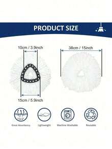 2/1pc Mop Replacement Heads Compatible With O-Cedar/Viled EasyWring Spin Mop -Washable Microfiber Spin Head Refills-Easy Cleaning Mop Head Replacement,Cleaning,Kitchen ﻿