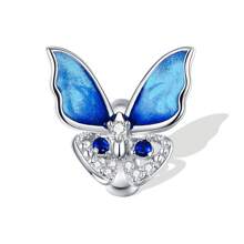 1 PC 925 Sterling Silver Butterfly Charms Sweet Flowers Beads Pendant DIY Bracelet Necklace Jewelry Making Valentines Wedding