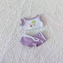 (仅限娃娃衣服) 适用于17cm娃娃衣服1-3代 Labobo休闲夏季无袖短裤 马卡龙吊坠 可换装