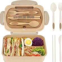 1pc 1200ml Adult Bento Box With Cutlery And Leak Proof Lid, 3-Layer Lunch Box, School Supplies, Back To School (Cutlery, Lunch Box, And Storage Bag Can Be Purchased)