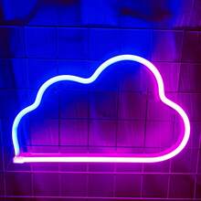 1 件彩虹霓虹灯房间装饰灯，电池或 USB 供电，适用于卧室、宿舍、庭院、露营、酒吧、餐厅、派对、家居、户外装饰