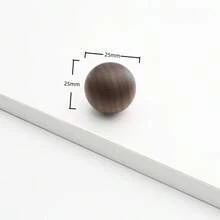 圆形木质橱柜把手实心球形抽屉拉手单孔简约把手适用于衣柜和厨房橱柜