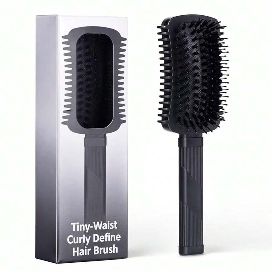 Curl Defining Brush Pink, Volume Curly Hair Brush For Effortlessly Detangling Shaping And Styling Women's Curls, Waves & Coils, Curly Hair Products, Reduce Frizz - Black 1PC - View 1