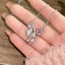 1pc Bow Necklace, Sweet Cool Collarbone Chain Hundred Pendant Jewelry