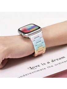 Pulseira de resina Apple 1 peça compatível com pulseira 40 mm 49 mm 44 mm 46 mm 45 mm 41 mm 42 mm 38 mm Pulseira compatível com relógio série Ultra SE 10 9 8 7 6 5 4 3 2 1 Acessórios adequados para meninas e mulheres Atividades de lazer Compatível com pulseiras Apple WatchBands