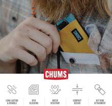 Chums Surfshorts Wallet - Lightweight Zippered Minimalist Wallet With Clear ID Window - Water Resistant With Key Ring - Palm - View 5