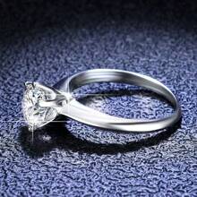 Sterling Silver Women's Ring, Single Sparkling Princess Cut Stone Ring, Ideal For Wedding, Proposal And Mother's Day Gift