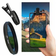 Universal Phone Camera Lens Polarizer Filter Suitable For Mobile Phone Lenses Reduce Reflections Enhance Colors And Improve Shooting Quality Compatible With Iphone Android Phone For Summer Vacation, Travel, Creative Photography, Social Media Content, Vlogging Phone Accessories - Black - View 9