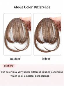 空气刘海夹式薄假刘海自然直发合成齐刘海饰品女生隐形自然发色 - 彩色 - 查看 7