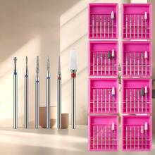 1set Mini Stainless Steel & Ceramics Pre-Processing Nail Art Polishing Head Remove The Nail Polish Adhesive Grinding And Polishing Bits Tool Removing Dead Skin And Excess Gel Nail Drill Bit General Cuticle Clean Nail Files Art Tools - Multicolor - View 2