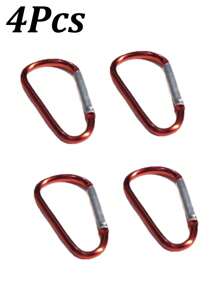 4pcs Aluminum Snap Hook Carabiner D-Ring Key Chain Clip Keychain Hiking Camp,Colorful Outdoor Keychain,D-Shaped Aluminum Carabiners, Heavy Duty Spring Hook Keychain Clips, Lightweight Mixed Colors, Ideal For Camping, Fishing, Pet Leashes, And Securing Indoor/Outdoor Gear, Camping Accessories