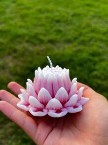 Molde con forma de loto, vela de meditación hecha a mano, molde de silicona de cera de vela 3D, artesanía de cristal de resina, decoración de arte de escritorio hecho a mano, silicona duradera para moldeado de yeso, cena a la luz de las velas para aniversario y San Valentín, decoración de mesa
