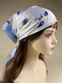 1 pièce Bandana pour femmes avec impression de chaînes d'yeux Y2K