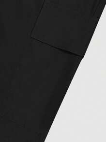 Women's Loose Straight Leg Multi-Pocket Work Pants, Elastic Waist Scrubs Nurse Scrubs Workwear For Dentist, Healthcare, Pet Hospital, Laboratory Uniform - Black - View 9