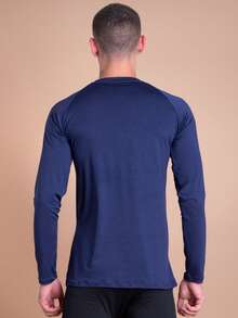Men's Thermal Shirt UV Protection 50+ Second Skin T-Shirt Cold Mesh Blouse Gym Long Sleeve F7 NEW STYLE - 藏蓝色 - 查看 3