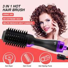 Hot Air Comb For Styling, Volume And Straightening - Curling Comb In One Go, Professional Salon Hairdressing Tool, Fast Drying, Anti-Frizz, Achieve Salon Effect At Home, Best Gift For Women - US A Type Plug(110-127V) - View 2