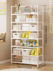 1pc 3-7 Tier Easy Storage Rack, Multi-Layer Snack Organizer Shelf, Large Capacity Freestanding Storage Rack For Bedroom, Apartment - Multicolor - View 2