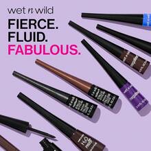 Wet N Wild, MegaLiner Liquid Eyeliner, Liquid Eyeliner With A Flexible Brush, Eye Makeup, Fast-Drying Liquid And Pigmented Formula, Black - 黑色的 - 查看 2