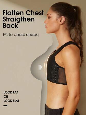 1 stuk dames borstbindervest, microplastische vormende top, trans/FTM/lesbische stijl, verstelbare naadloze afplatting van de borst, bindende ondertop