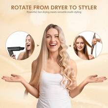 5 In 1 Auto Hair Wrap Hairstyler,Hot Air Brush For Hair Styling, Hair Blow Dryer Brush Set With Detachable Heads Comb For Straightening Voluming,Ionic Care Frizz-Free - 黑色 - 查看 9