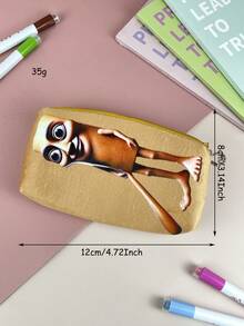 1 pezzo (12 cm/4,72 pollici) Astuccio minimalista ma unico, disponibile in giallo/verde/rosa/blu, borsetta per matite a forma di animale strano, regalo perfetto e da collezione, per il ritorno a scuola, forniture scolastiche, astuccio per matite, borsa per la scuola