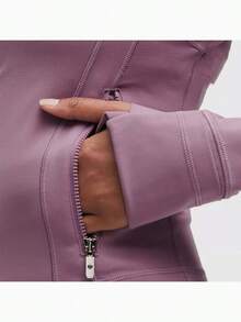 Define Cropped Jacket Nulu-For Yoga Gym Running-Sweat-Wicking-Yoga-All Seasons Sport-Spring/Summer-Autumn/Winter-Back To School - Lavender Lux/Mirror Silver - 查看 5