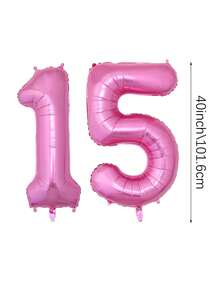 2pcs 40 Inch (101.6cm) Hot Pink Giant Number Helium Foil Balloons, Large Numeric Balloons Suitable For Birthday Party, Bachelorette Party, Anniversary, Birthday Photo Props, Party Decorations - Multicolor - View 20