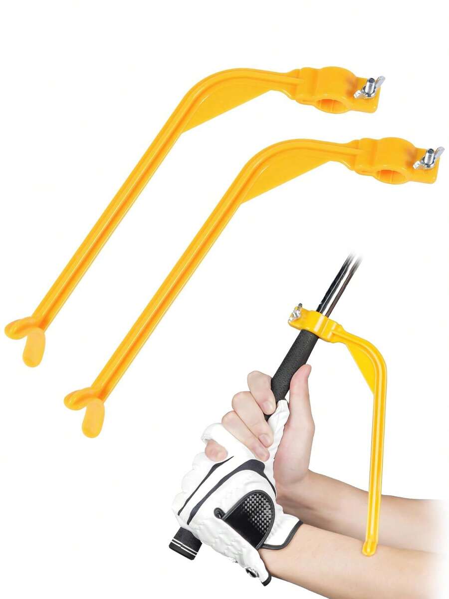 2-Pack Golf Training Wrist Hinge Golf Swing Training Aid Swing Correcting Trainer Tool For Golfers Beginners Arm Elbow Posture Teaching Accessory For Golf Club PracticeX - 黃色 - 查看 1