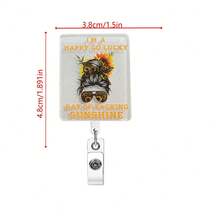 1pc Retractable Telephone Shaped Acrylic Name Badge Holder With Nurse ID Clip, Fun Design - Multicolor - View 11