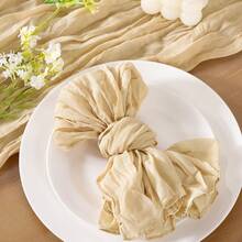 18 件/套薄荷绿色奶酪布餐巾，20 英寸 X 20 英寸餐巾，波西米亚风褶皱方形平纹细布餐巾，适合派对、婚礼、宴会、生日、家居装饰 - 彩色 - 查看 18