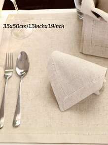 1PC Personalized Embroidered Linen Napkin Set - High-Quality Napkins With Letter Patterns - Washable Natural Fabric Napkins - Elegant Banquet Service Items For Formal Dining