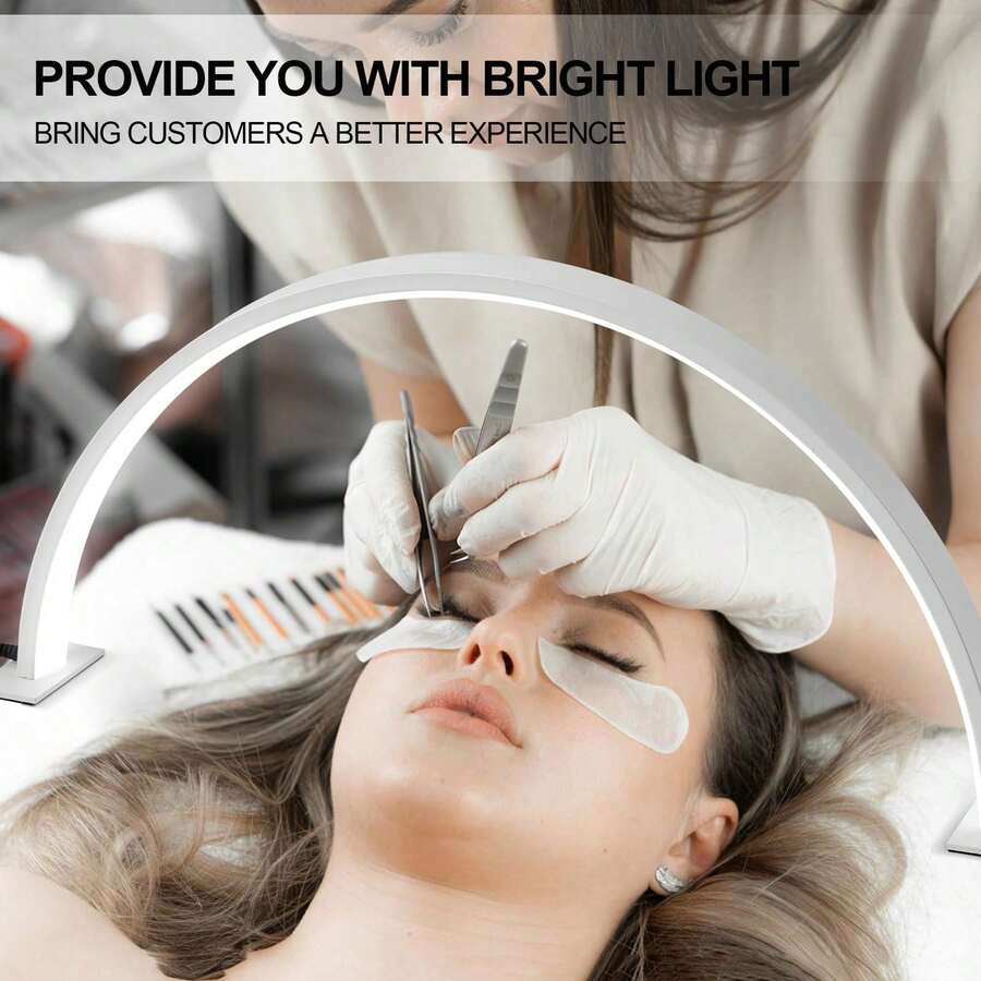 1PC USB LED Nail Lamp For Desk, Black&White Half Moon Lamp With Cool White,USB Plug- In Model,Desk Lamp For Nail Tech, Lash Extensions, Facial Spa, Manicure - Multicolor - View 1