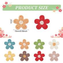 20/80PCS Mixed Color Flowers Fabric Patches For Clothes - Cute And Playful Five-Petal Appliques For DIY Crafts, Knitting, DIY Crafts, Home Decor, DIY Mirror, Makeover Material, Hairbands, Hats& Clothing Accessories, Holiday Accessories, Crochet Supplies - Multicolor - View 4