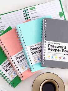1 pièce Carnet de mots de passe multicolore au format A6, carnet de journalisation des mots de passe avec index des identifiants de site Web en spirale en PP, carnet de conservation des mots de passe, fournitures scolaires, rentrée scolaire