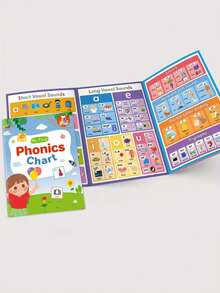 1 szt. Mój pierwszy wykres do nauki i zestaw plakatów do budowania słownictwa fonetycznego, pomoce dydaktyczne do edukacji przedszkolnej, zajęcia edukacyjne dla rodzin, materiał papierniczy, kolor mieszany