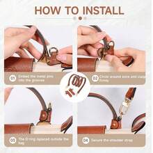 Adjustable Shoulder Strap Accessory For Le Pliage Mini Bag Upgrade, 95-124cm Length, Durable Synthetic Fiber Material, No Punching, Handheld Or Crossbody, With Purse Organizer Available In 4 Pcs/Set, 3Pcs/Set, Single Buckle Women DIY Gift - Brown - View 12