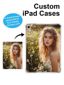 1pc Customizable IPad Protective Case, 4-Corner Anti-Drop Transparent Cover, Compatible With 11-Inch IPad, IPad Mini 4/5, IPad Pro 11-Inch (M4) 2024, IPad 10.2-Inch, Mi Tablet. DIY Creative Custom Text Shell, Personalized Gift With Photo For Yourself, Friends, Work, Birthday, New Year, Valentine's Day, Graduation, Back To School, Parents, Family