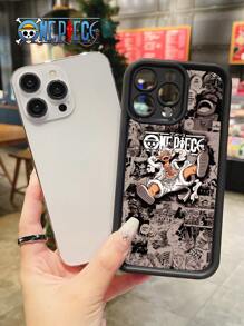 ONE PIECE ONE PIECE Manga Collage Phone Case: Collector's Item For Die-Hard Fans, "Straw Hat Pirates" Anime Graphic Black Lens Protection Phone Case Compatible With IPhone