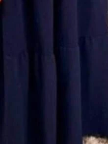 Women's Long Sleeve Square Neck Maxi Dress With Belt – Timeless Elegance Simple Casual Elegant Party Cloth Ruffle Hem Pleated Bust Backless Wedding Evening - 藏蓝色 - 查看 2